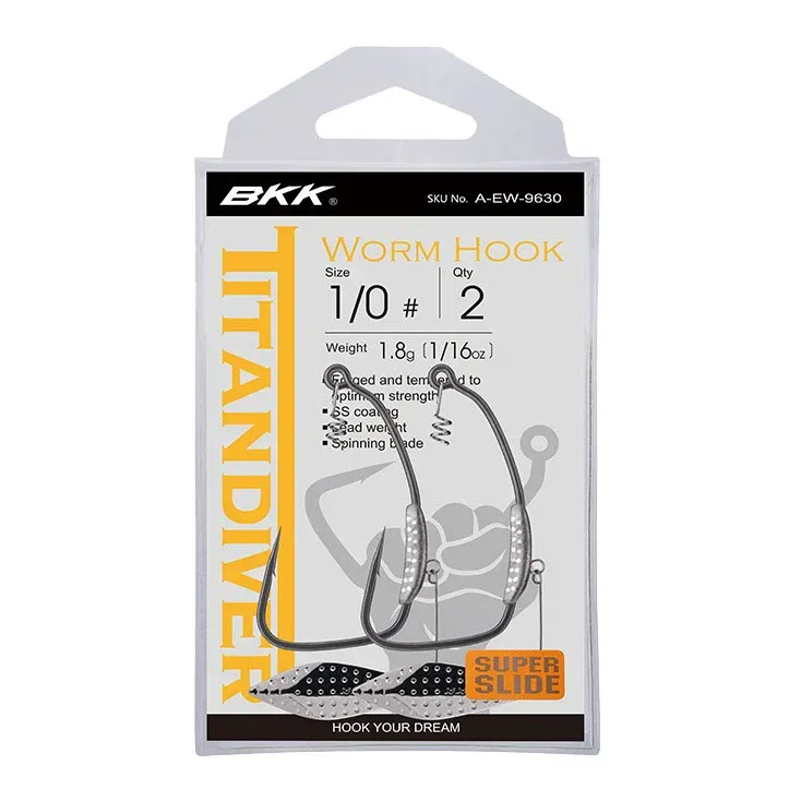 BKK Titan Diver Worm Hook koukku 2 kpl/pkt