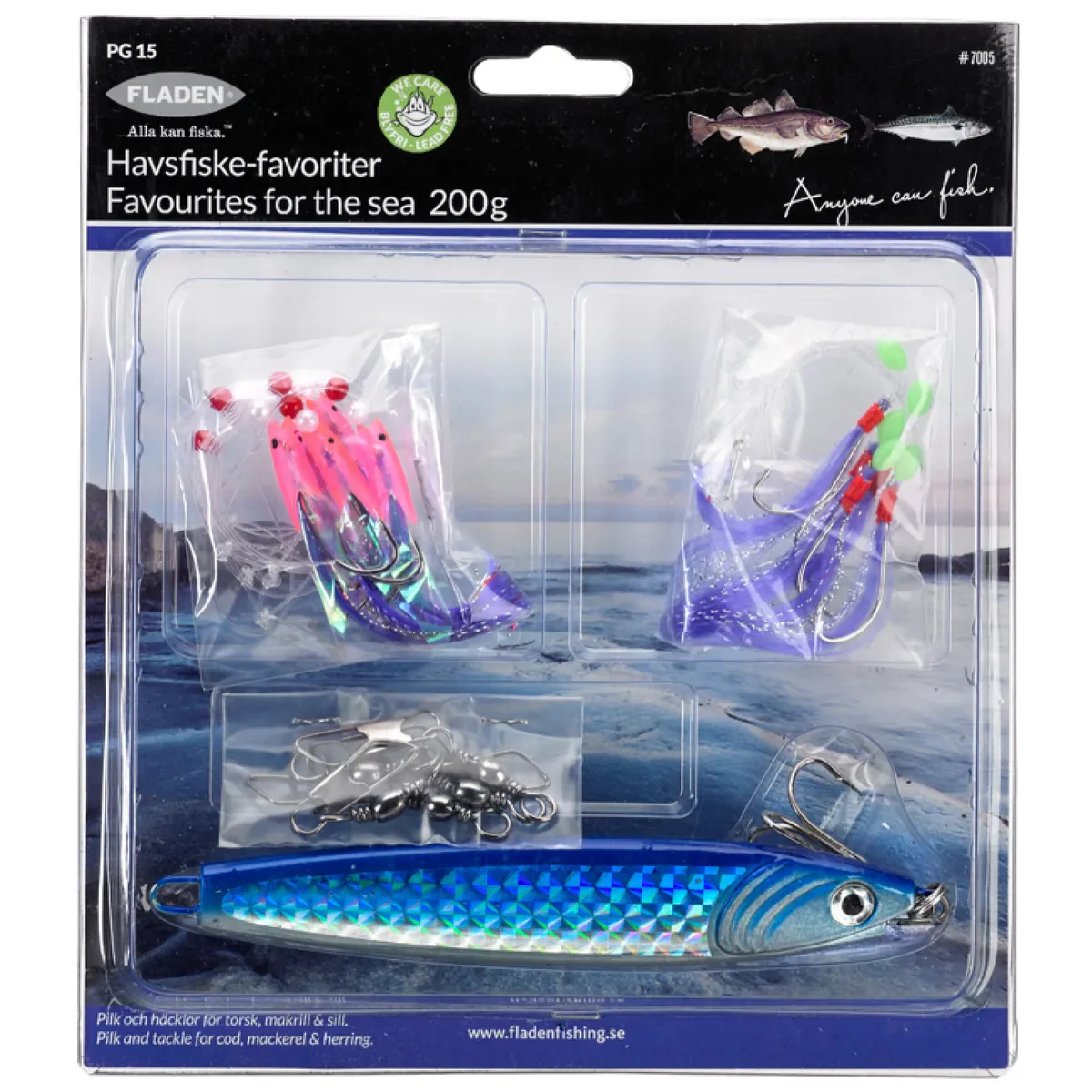 Fladen Deepsea Fishing 200 g heittopilkki + 2 rigiä - Image 2