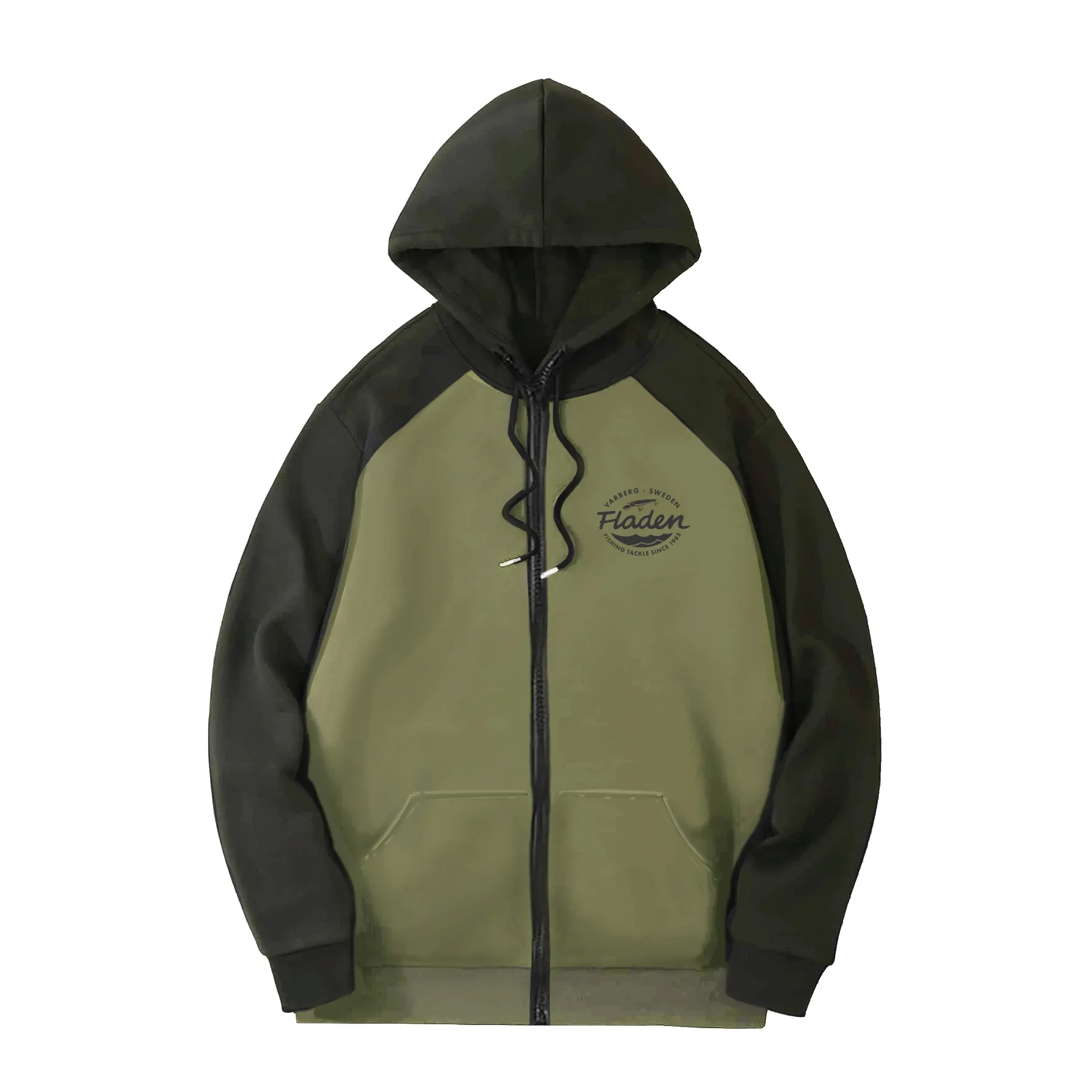 Fladen Green Perch vetoketjullinen huppari