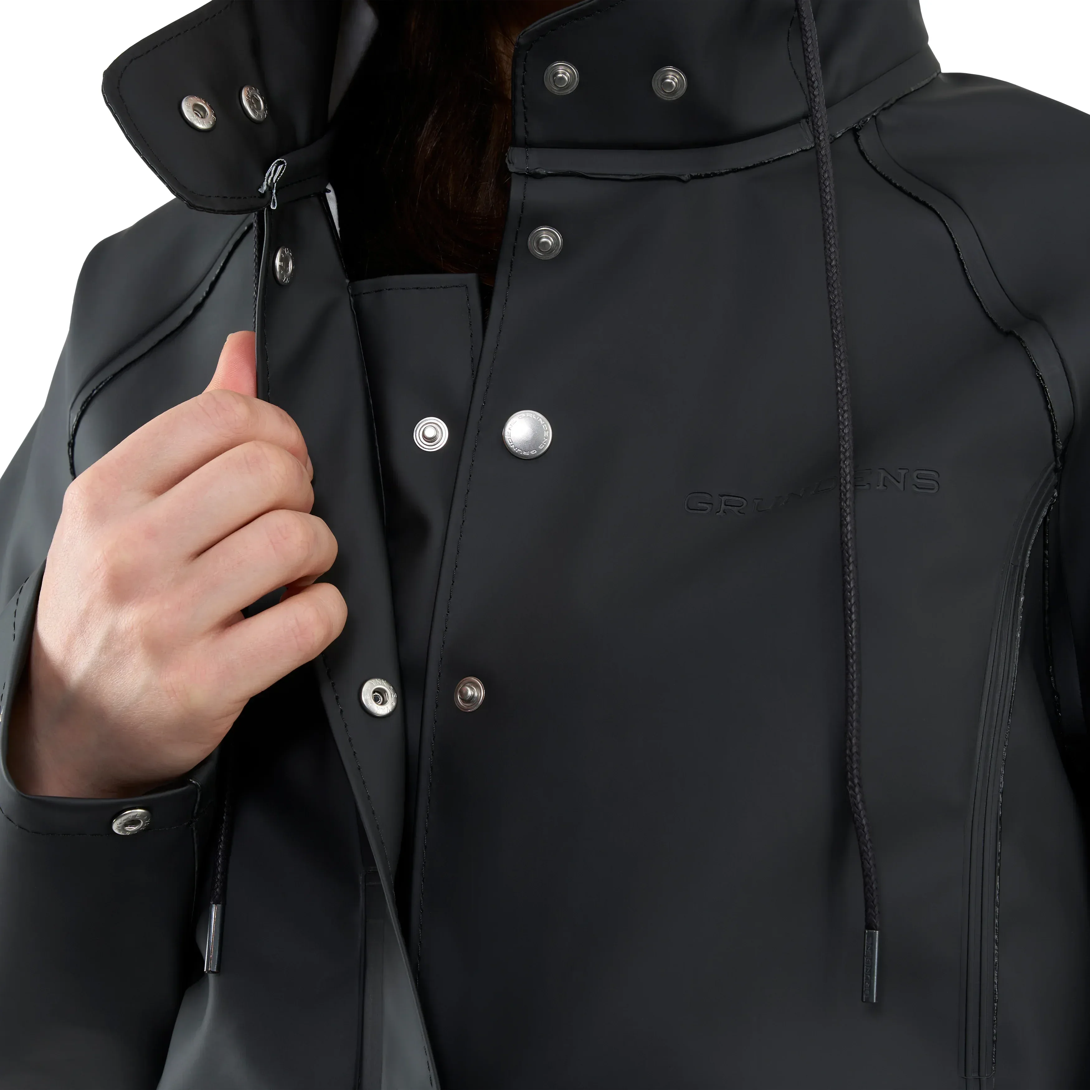 Grundens 1926 Regnkläder Coat Black naisten sadetakki - Image 10