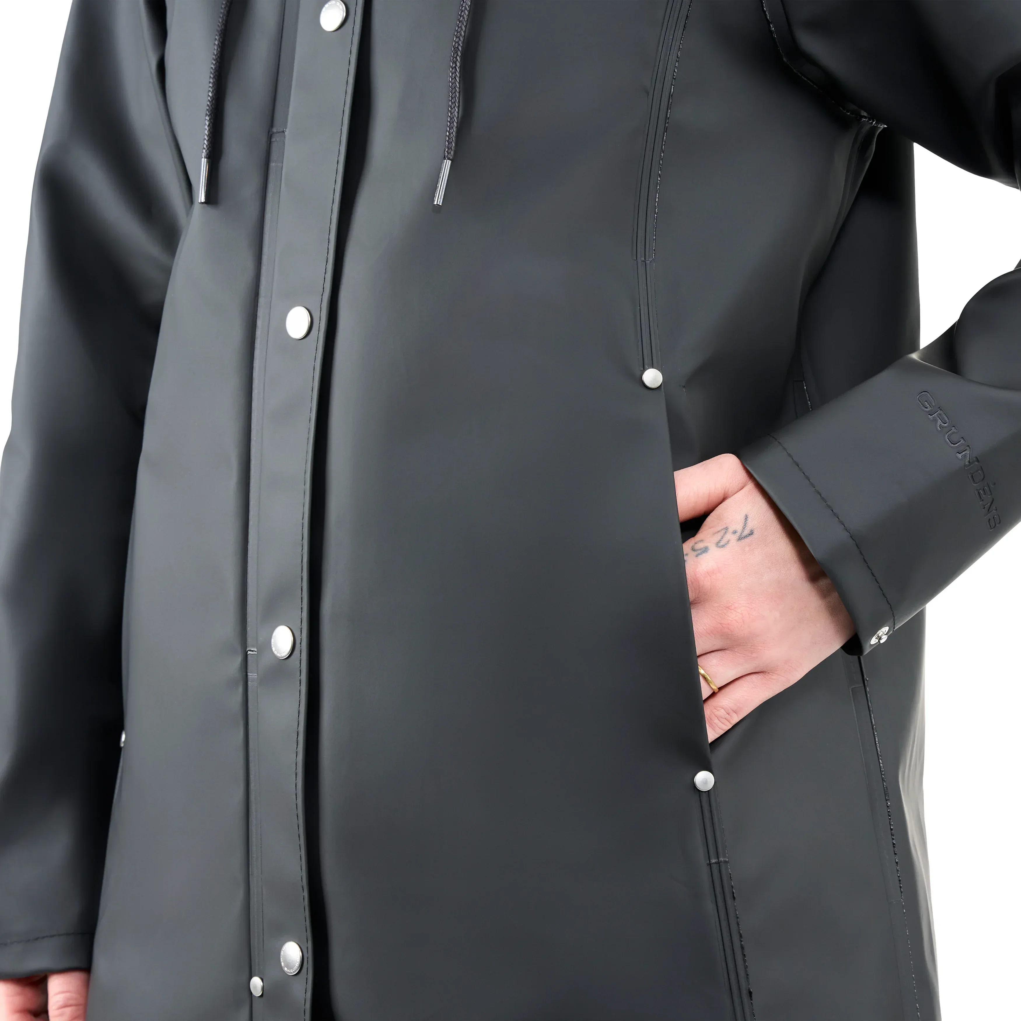Grundens 1926 Regnkläder Coat Black naisten sadetakki - Image 11