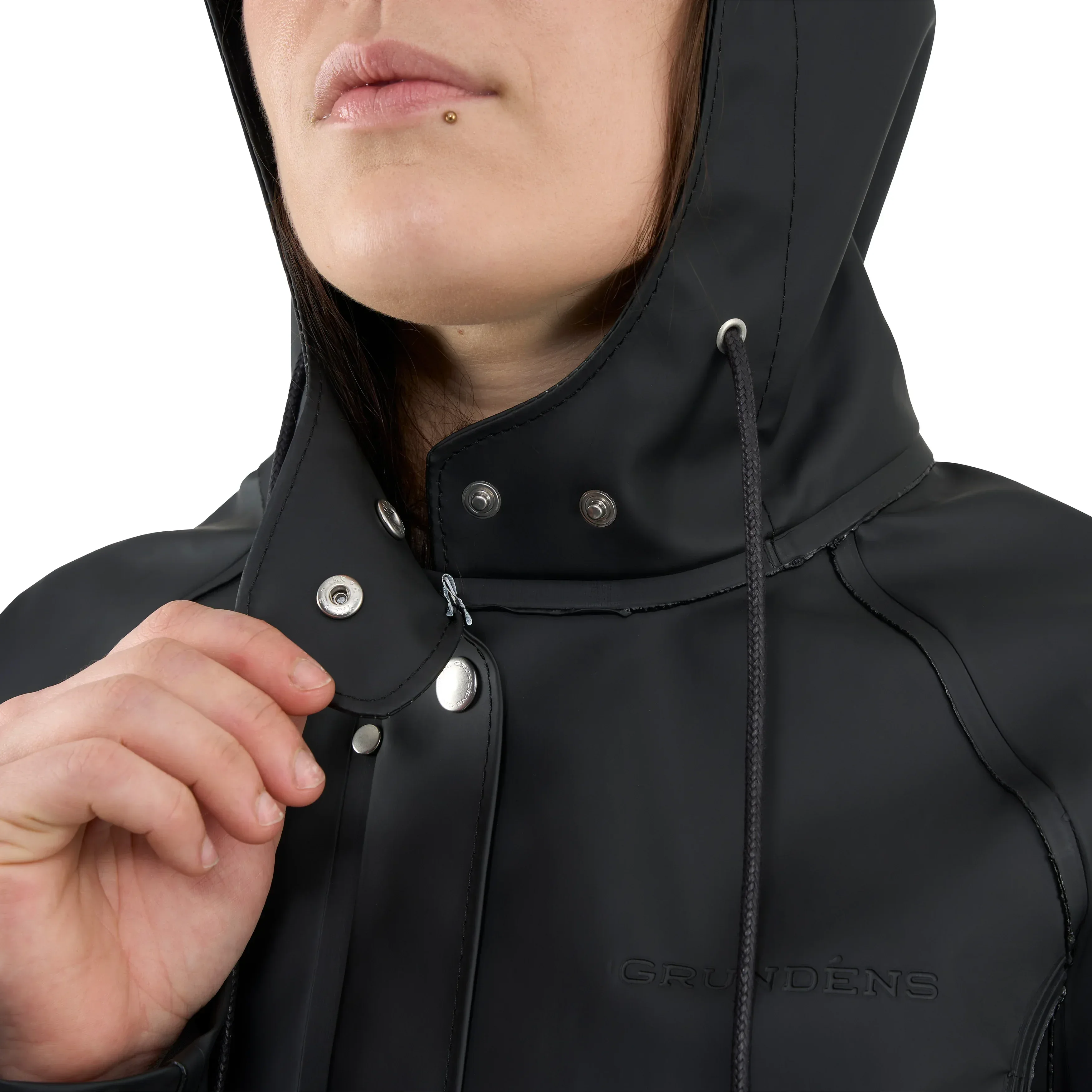 Grundens 1926 Regnkläder Coat Black naisten sadetakki - Image 12