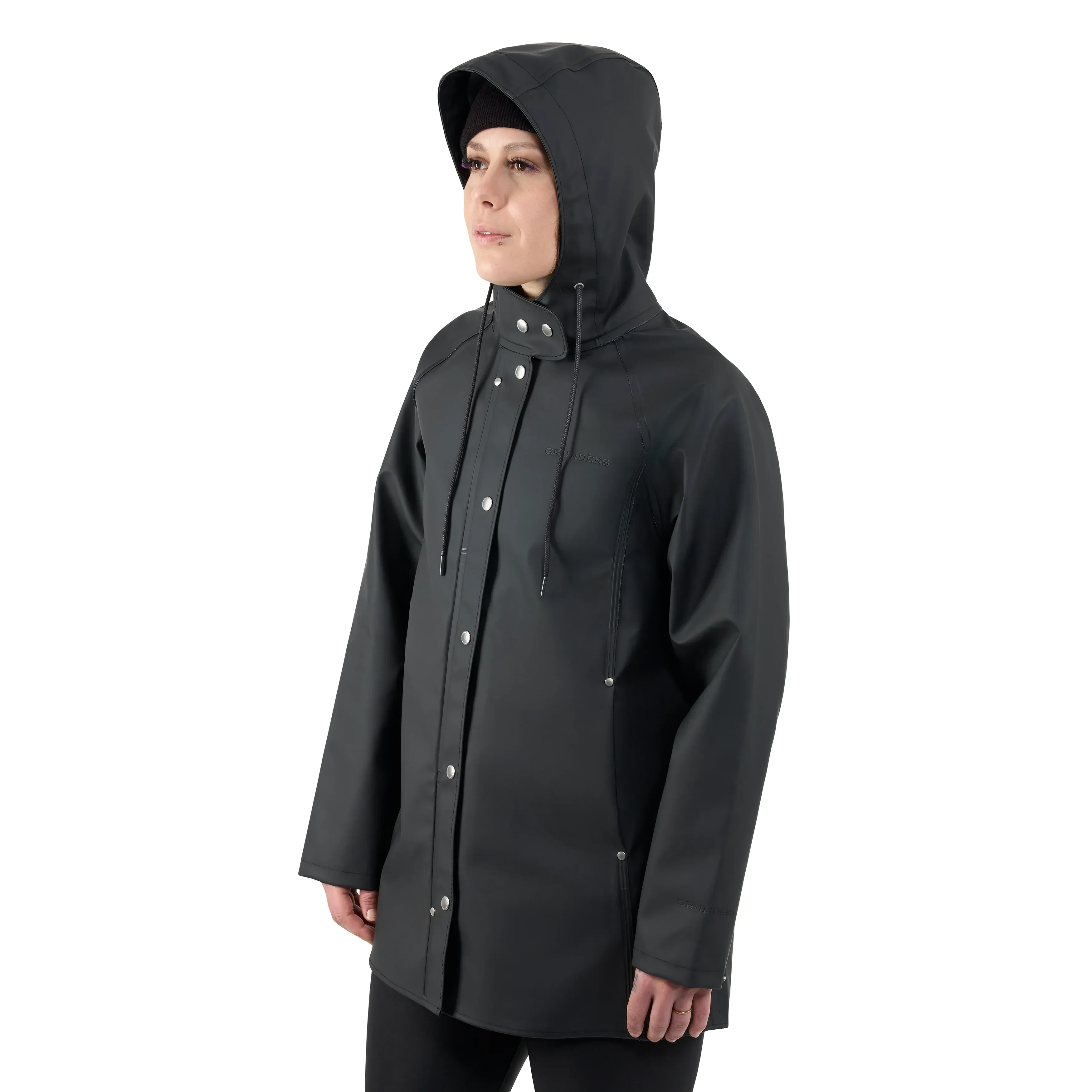 Grundens 1926 Regnkläder Coat Black naisten sadetakki - Image 8
