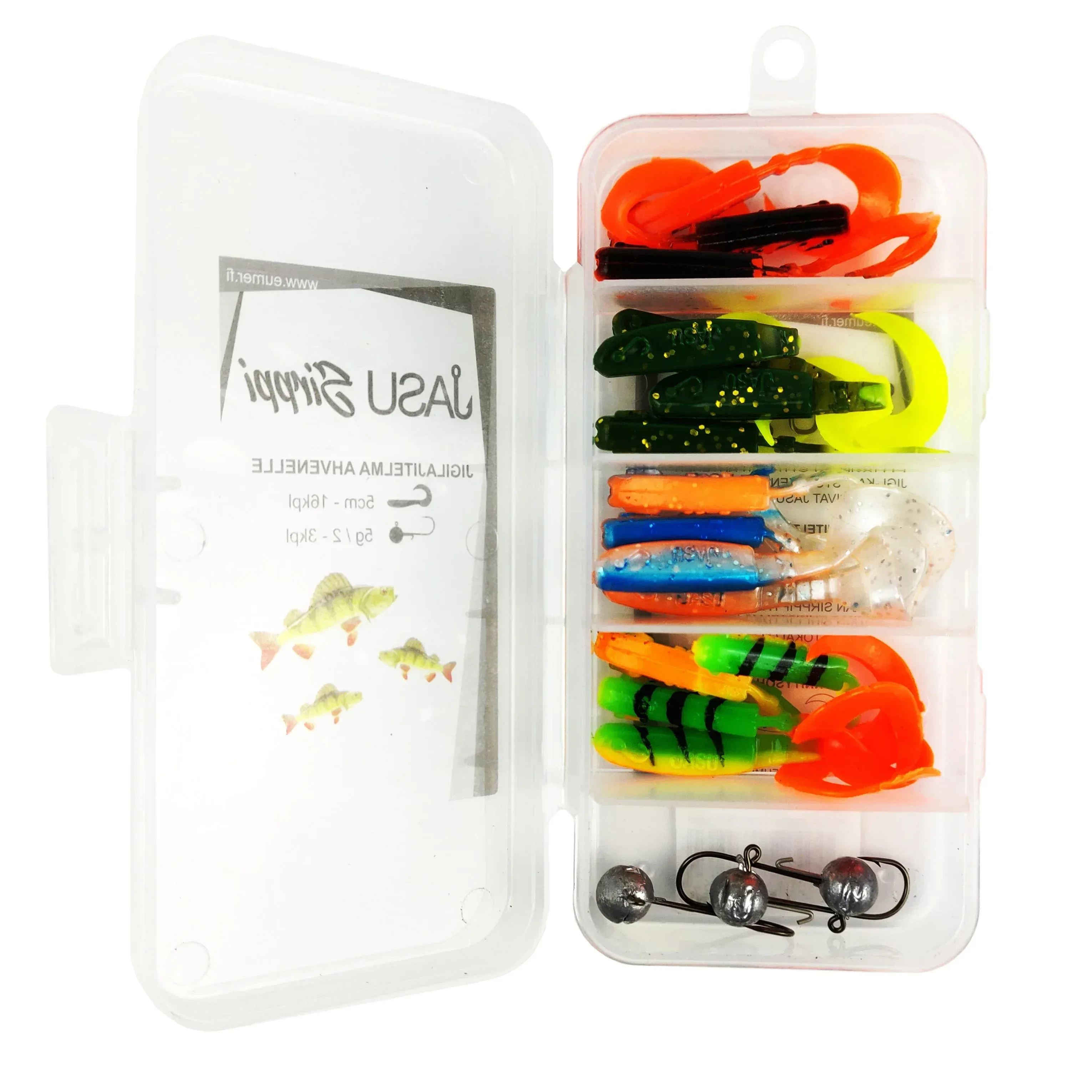 Jasu Sirppi jigilajitelma 5 cm 16kpl + jigipäät