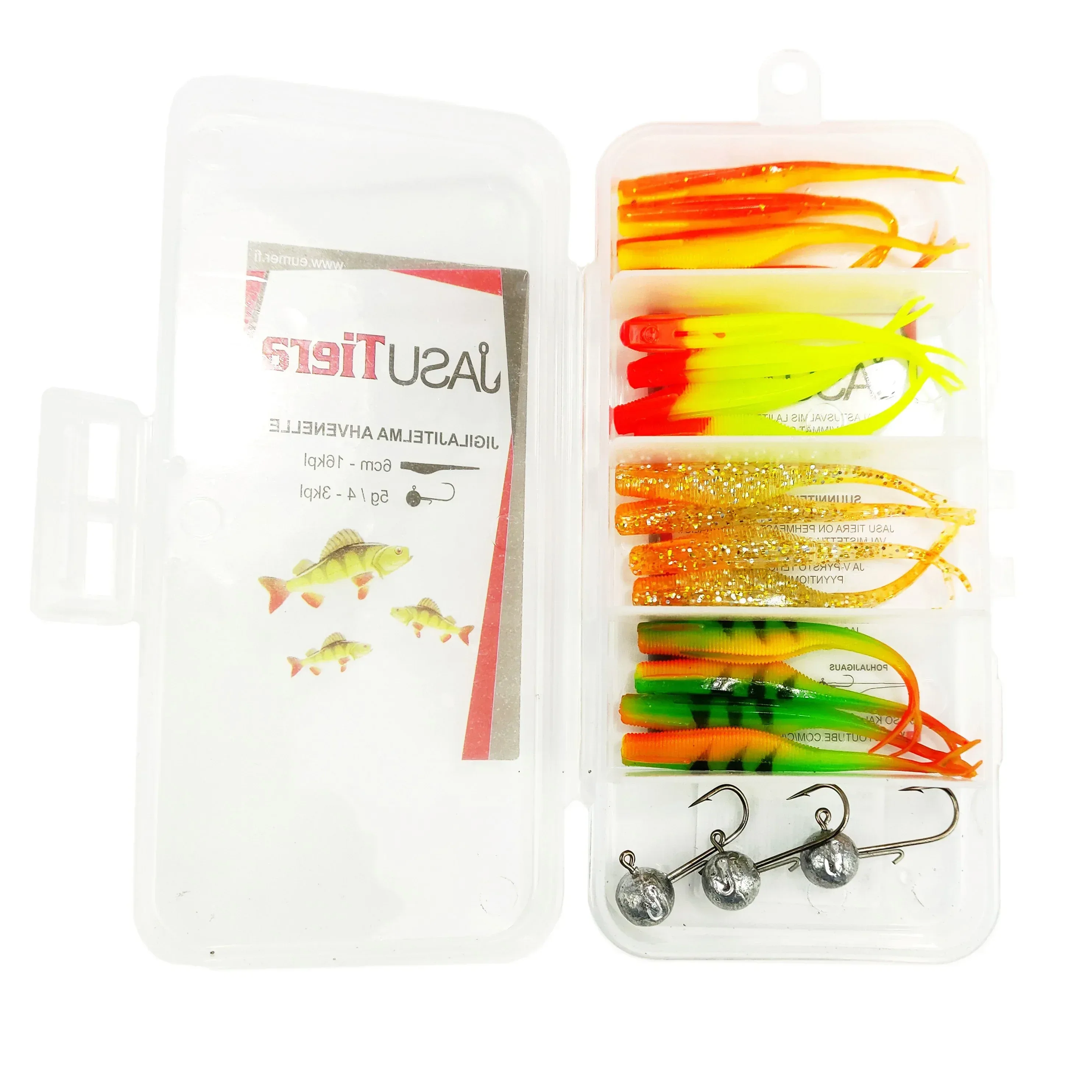 Jasu Tiera jigilajitelma 6 cm 16kpl + jigipäät