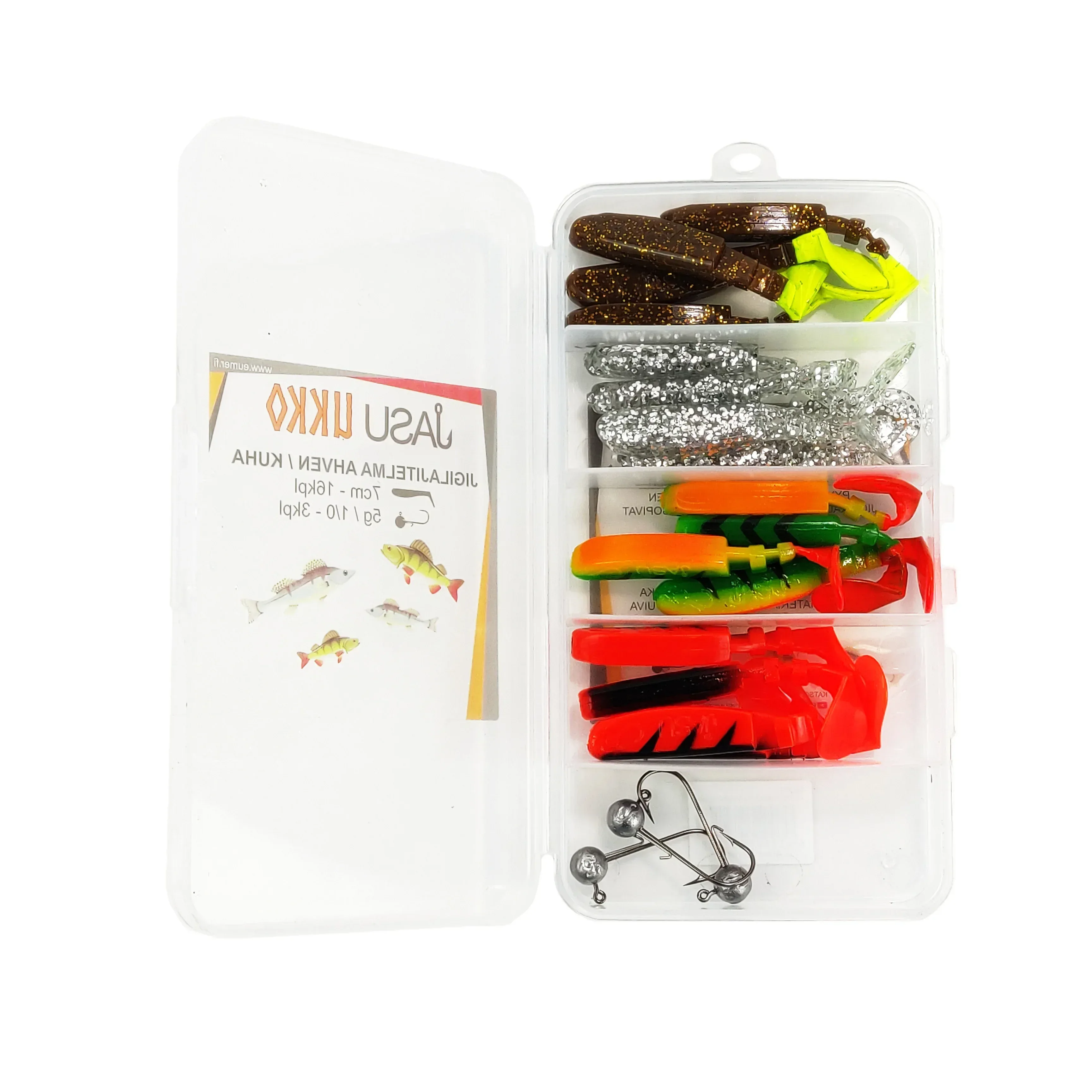 Jasu Ukko jigilajitelma 7 cm 16kpl + jigipäät