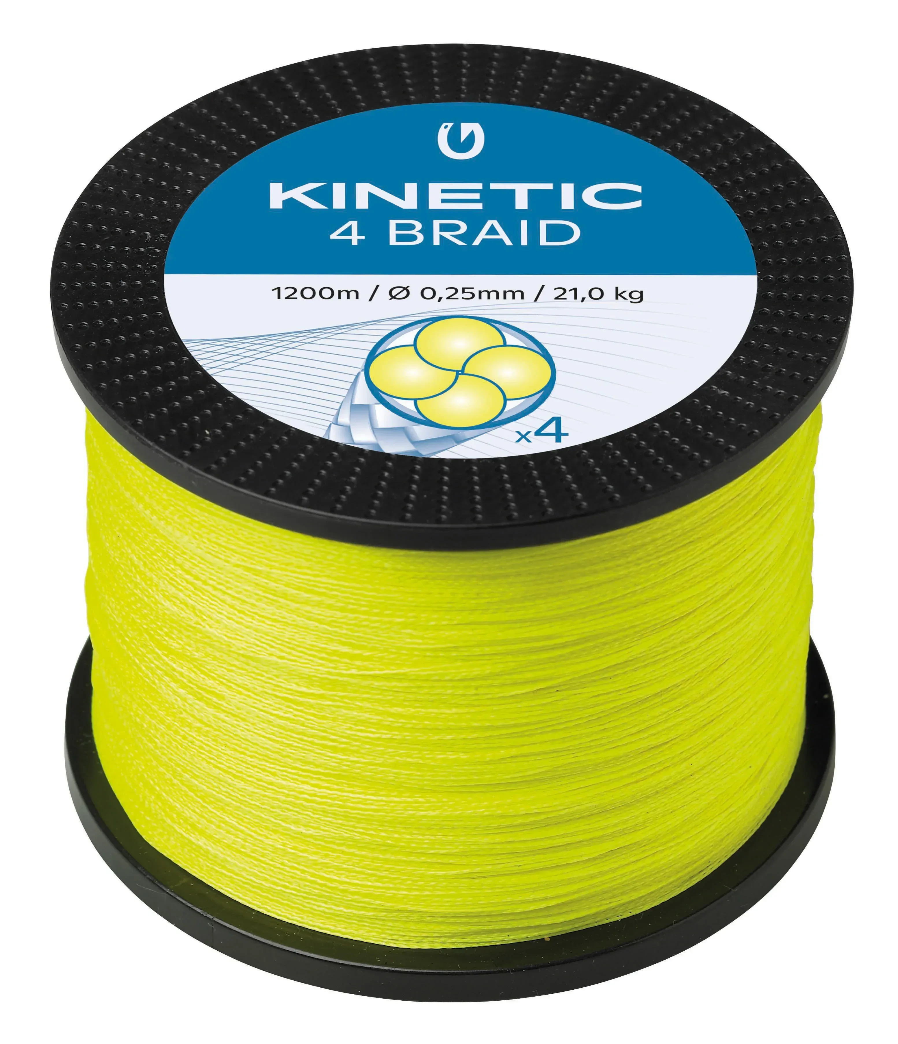 Kinetic 4 Braid Fluo Yellow 1200 m kuitusiima