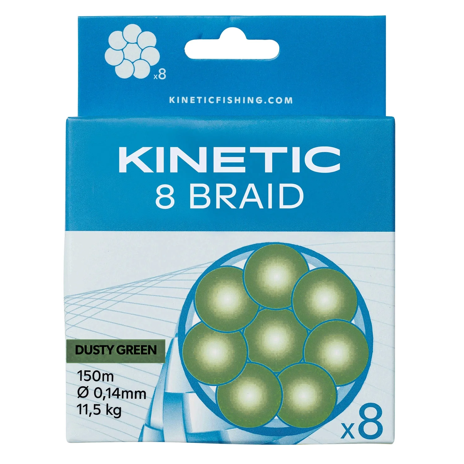 Kinetic 8 Braid Dusty Green 150 m kuitusiima - Image 3