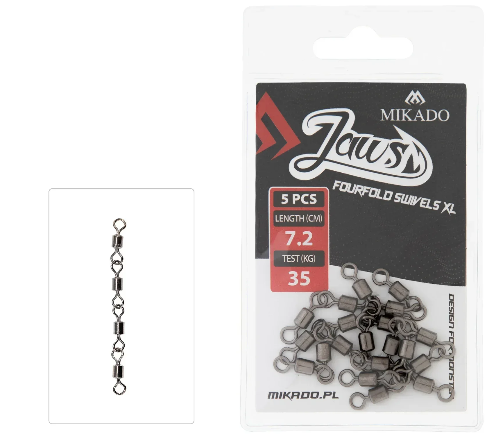 Mikado Jaws Quadruple XL neloisleikari 5 kpl/pkt