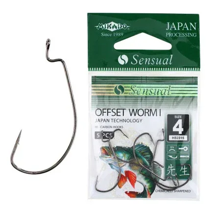 Mikado Sensual Offset Worm 1-haarakoukku 5 kpl/pkt