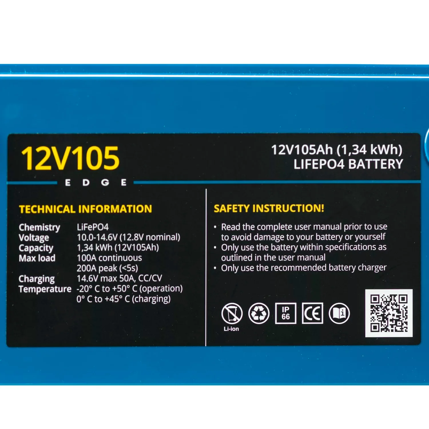 Rebelcell Edge 12V 105 Ah Bluetooth LiFePO4 akku - Image 5
