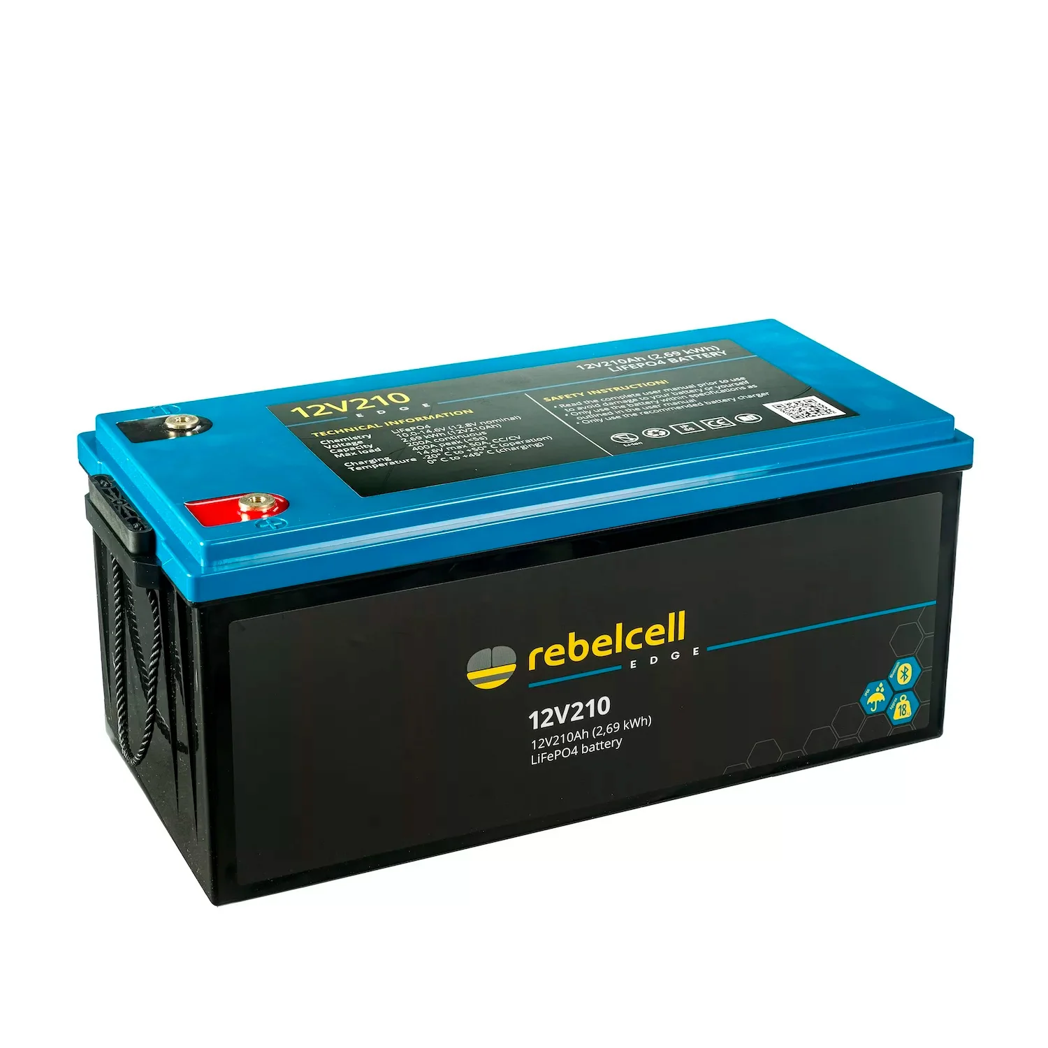 Rebelcell Edge 12V 210 Ah Bluetooth LiFePO4 akku