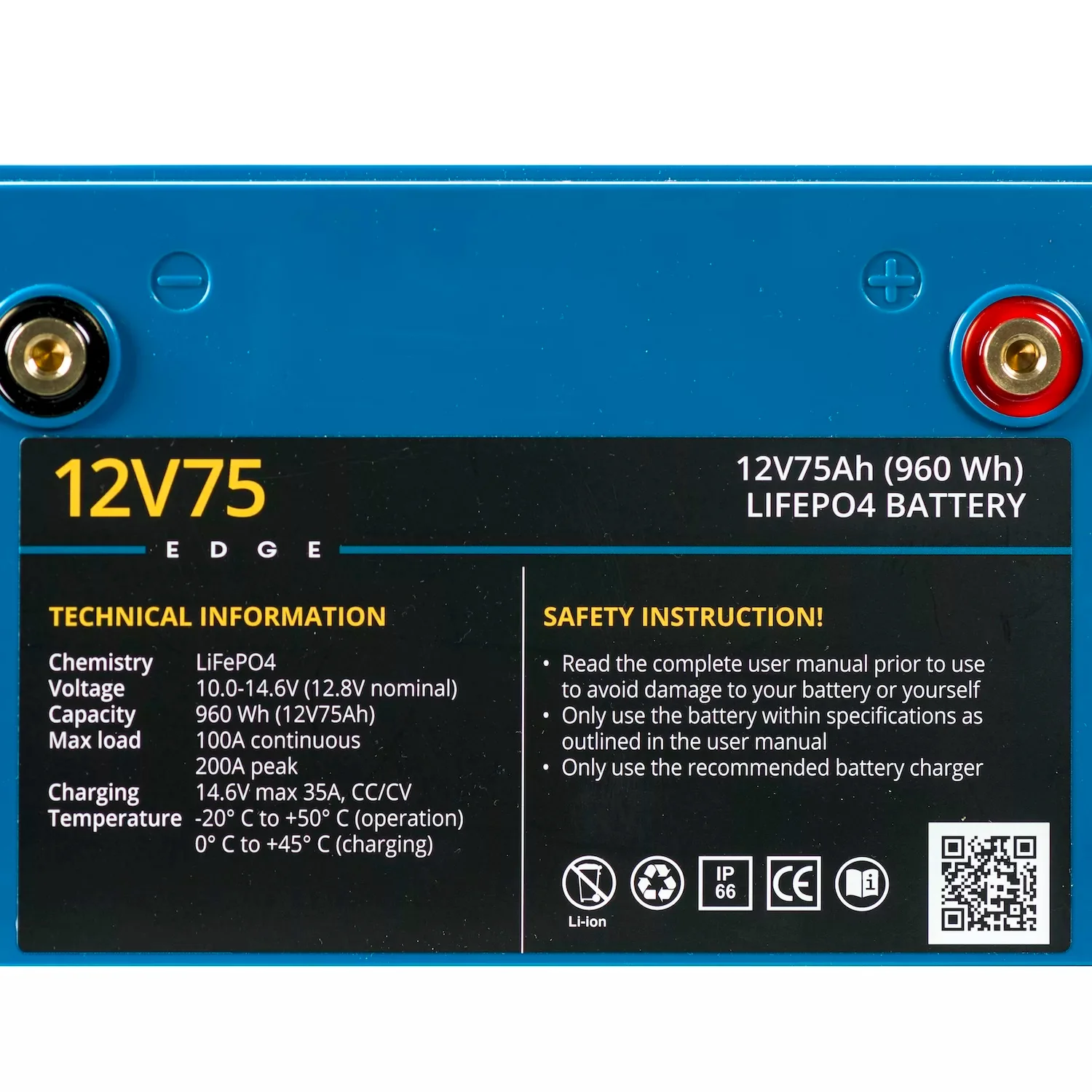 Rebelcell Edge 12V 75 Ah Bluetooth LiFePO4 akku - Image 5