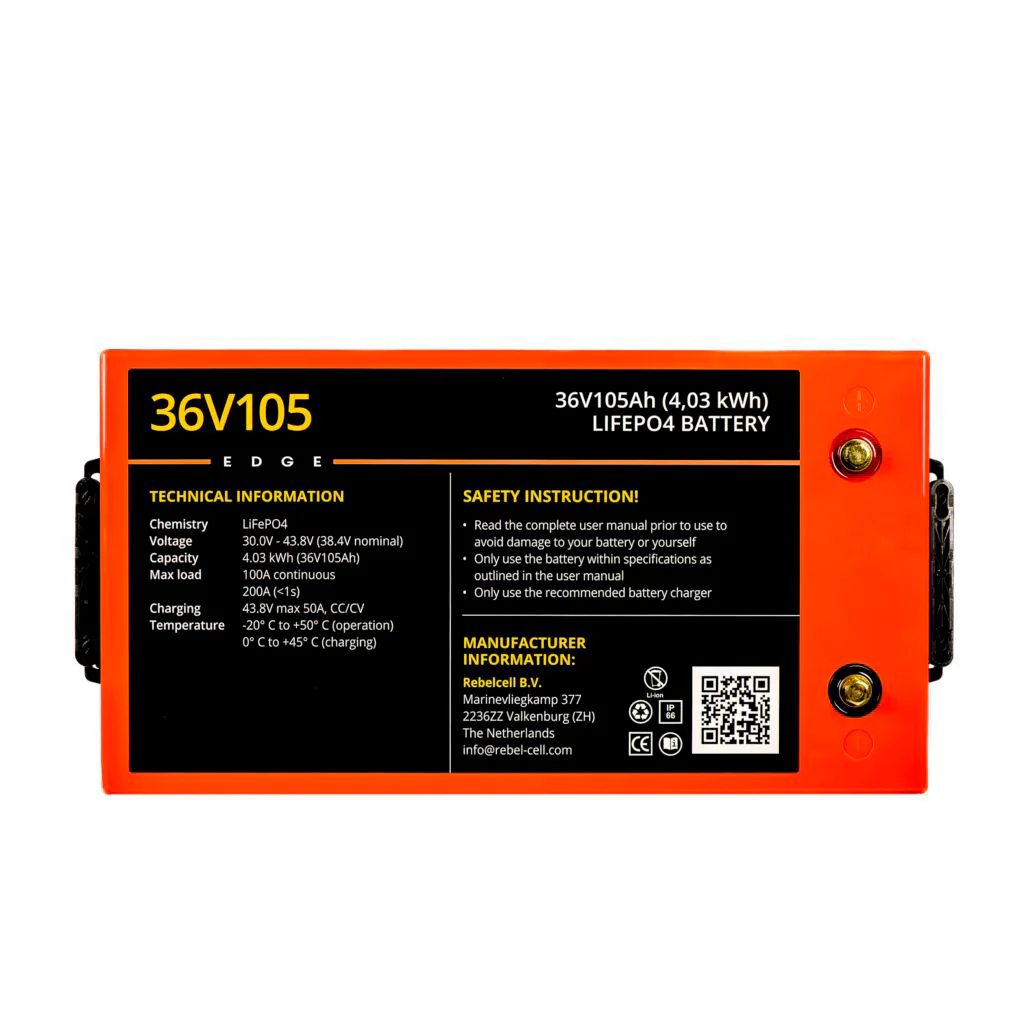 Rebelcell Edge 36V 105 Ah Bluetooth LiFePO4 akku - Image 3