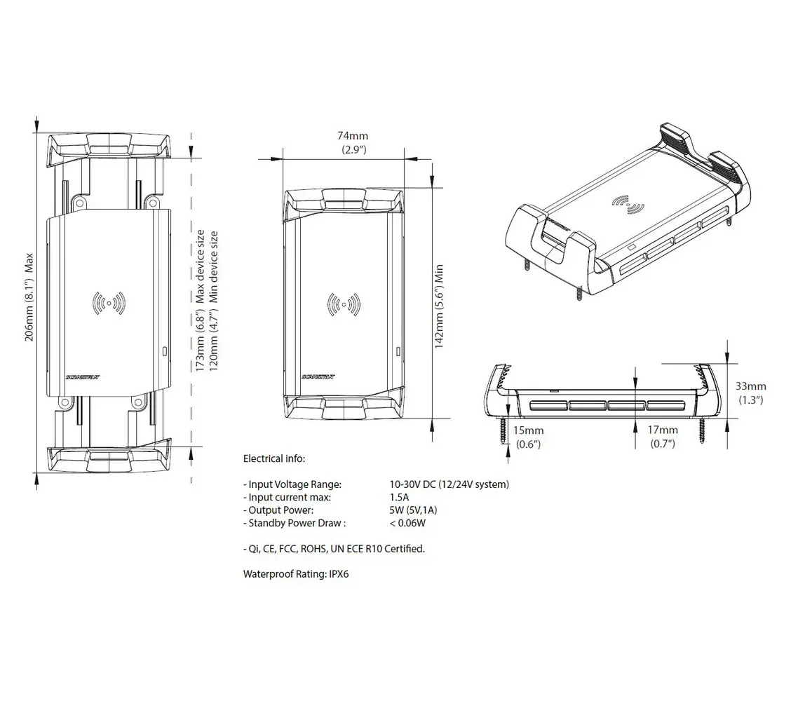 Scanstrut ROKK Wireless Active langaton latausteline - Image 5