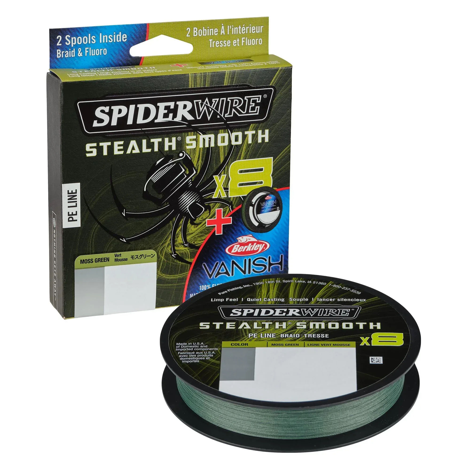 Spiderwire Stealth Smooth 8X kuitusiima 150 m + fluorocarbon