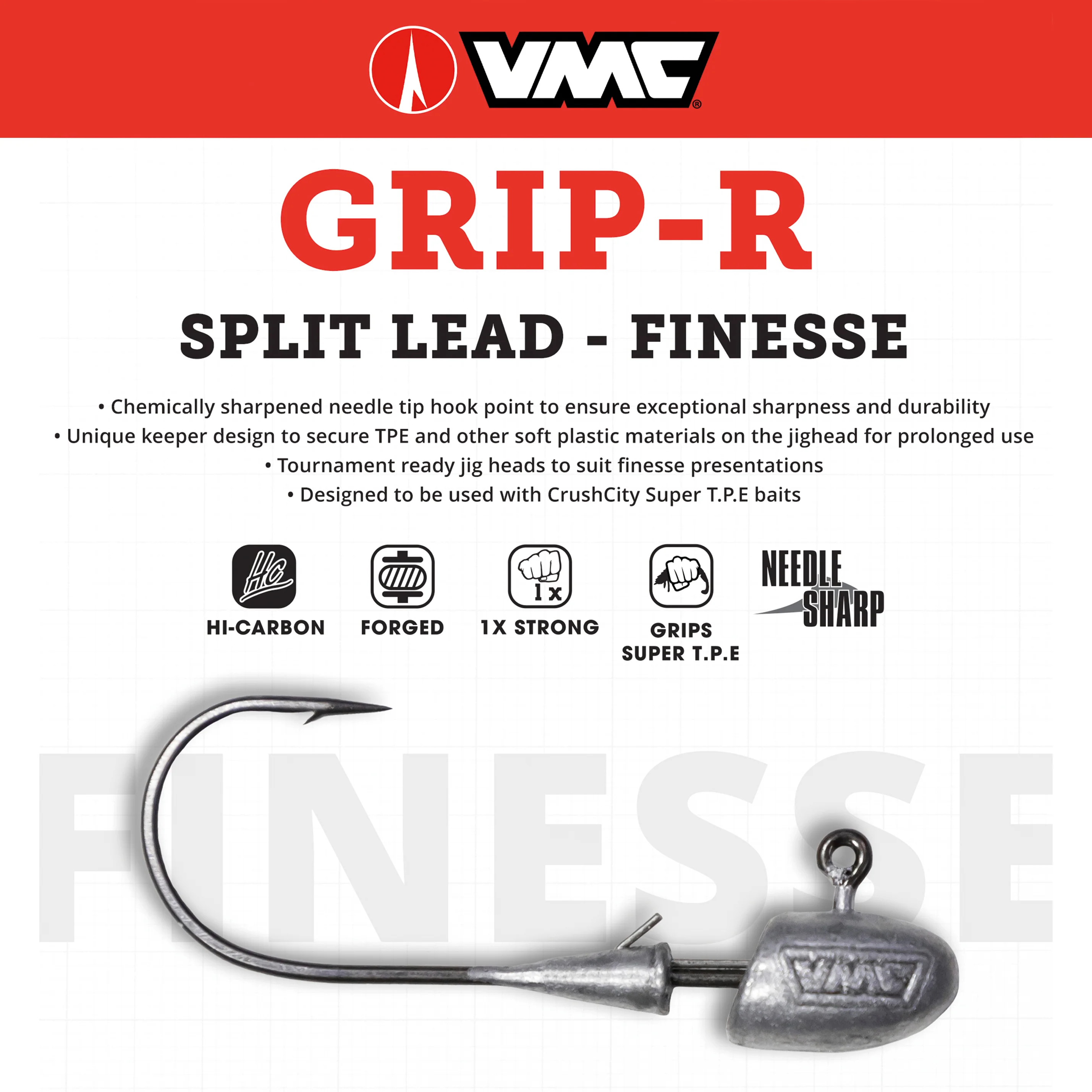 VMC Grip-R Finesse jigipää 4,8 g 5 kpl/pkt - Image 3