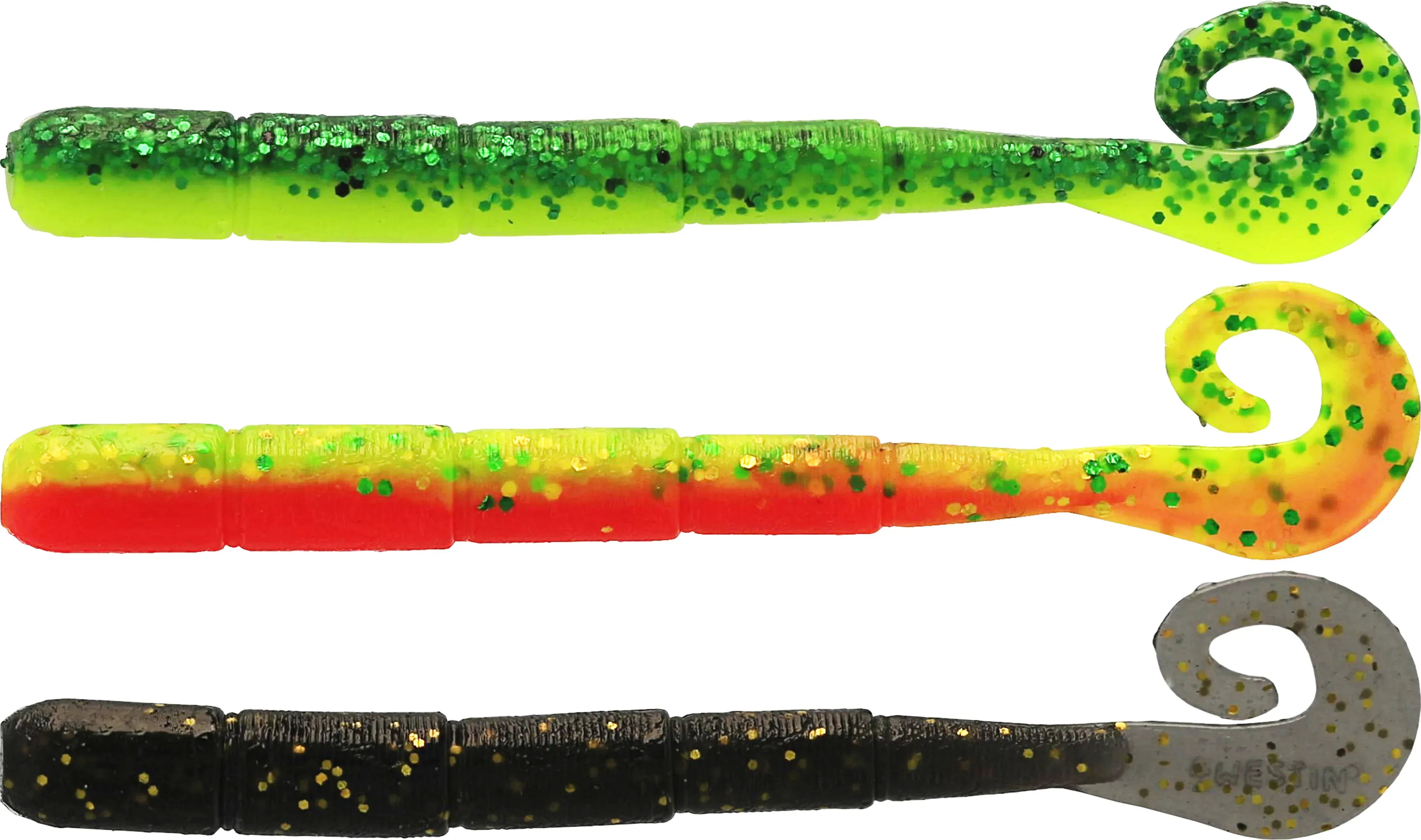 Westin NED Worm Curltail Dark Water Mix 5 cm jigi 6 kpl/pkt